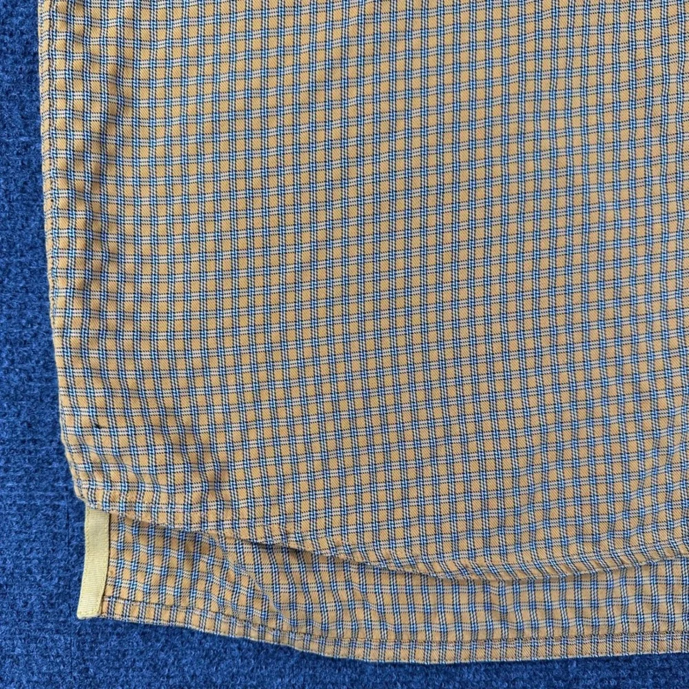 The North Face Button Down Mens L Large Yellow Plaid Hiking Long Sleeve Shirt